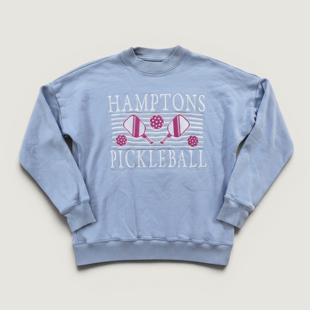 Abercrombie Kids Sweatshirt Kids 13/14 Blue Hamptons Pickleball Graphic